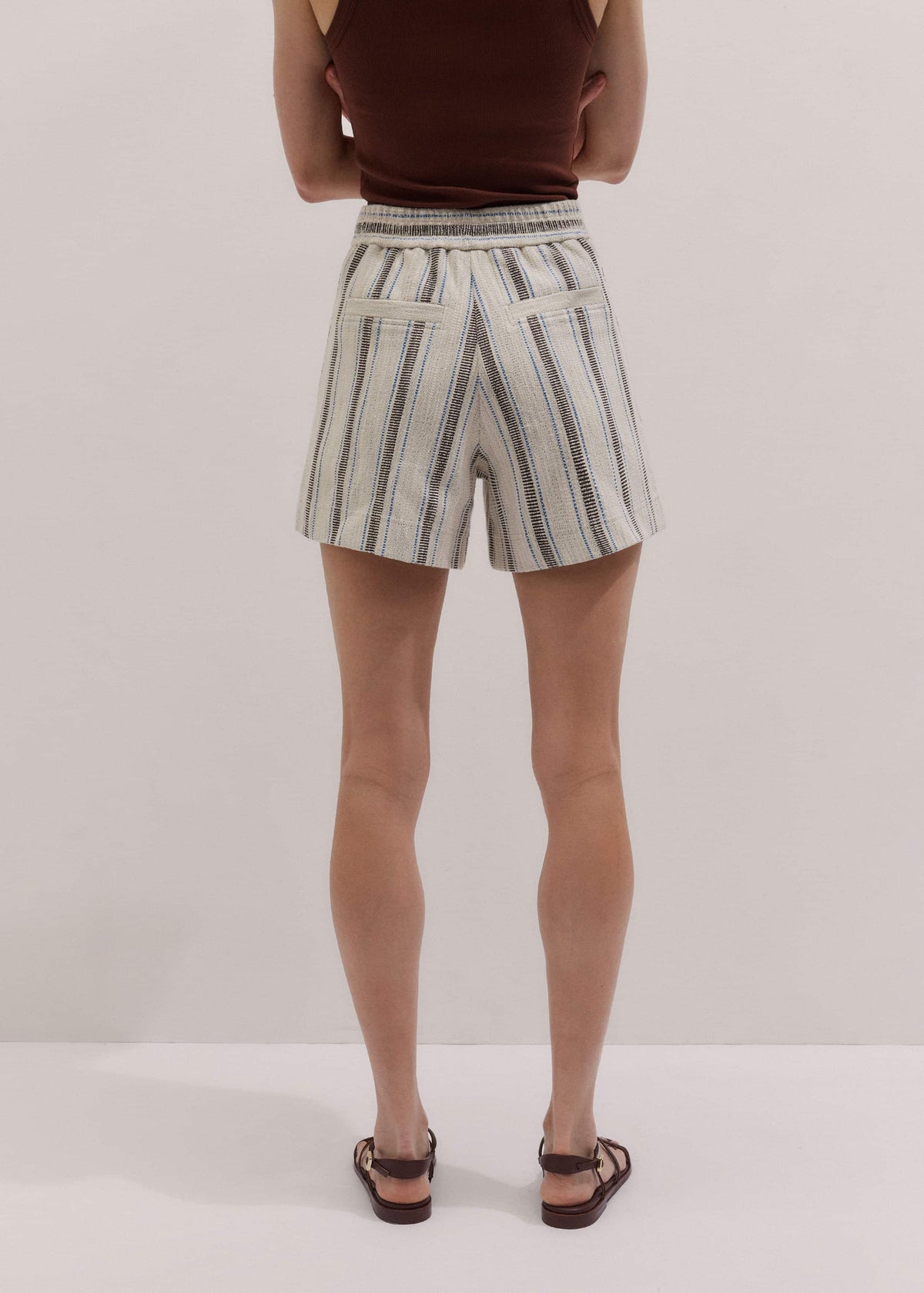 ME+EM Cream Stripe Short