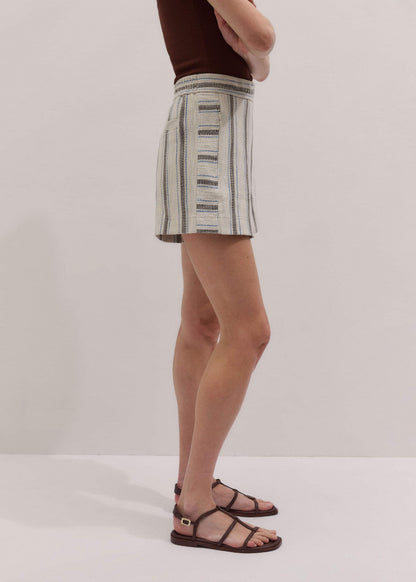 ME+EM Cream Stripe Short