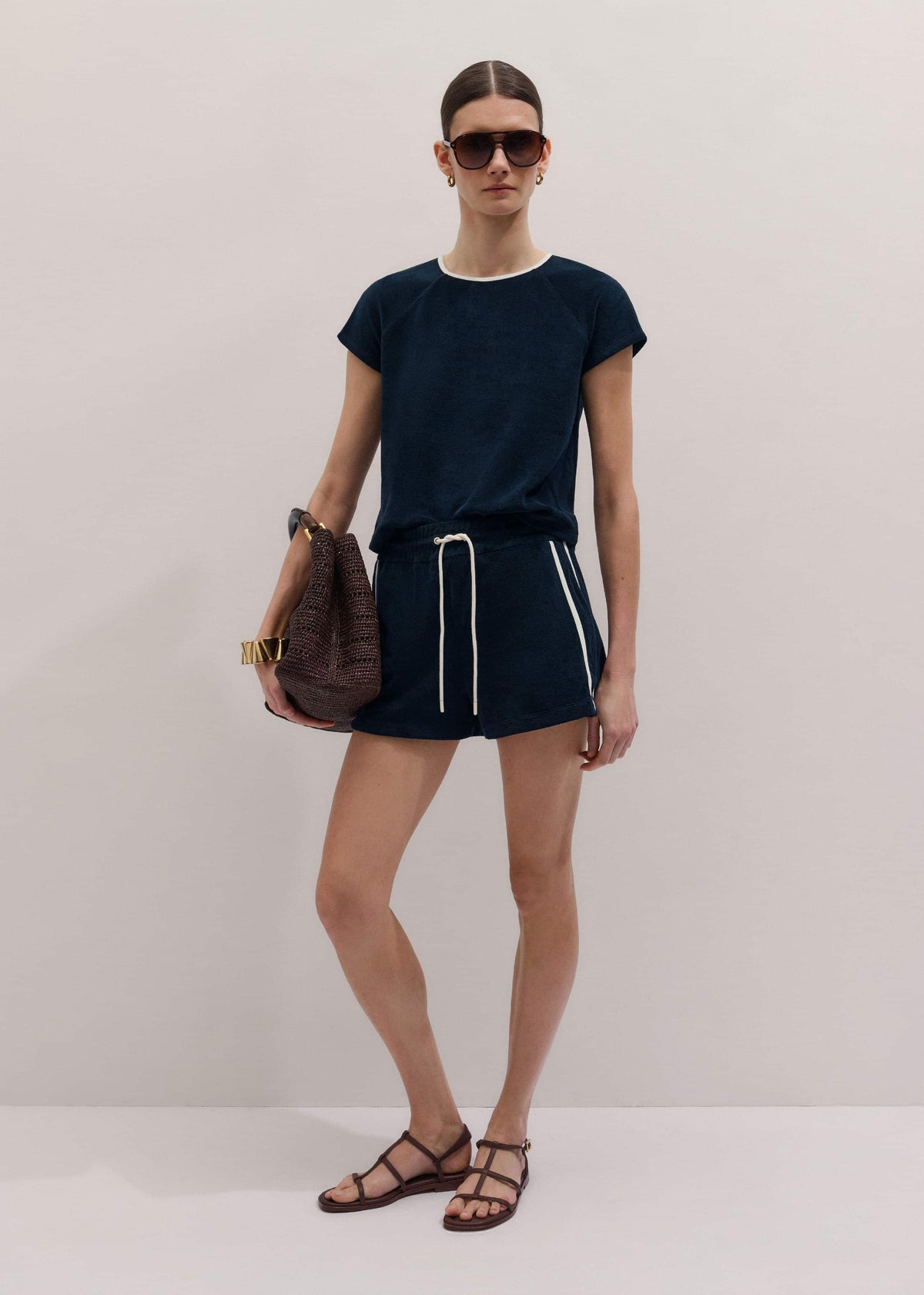 ME+EM Navy Rib Trim Track Short