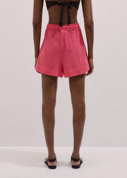 ME+EM Pink Cheesecloth Summer Short