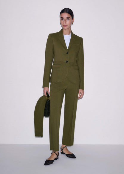ME+EM Olive Green Slim Crop Pant