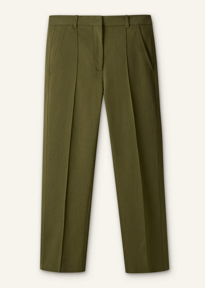 ME+EM Olive Green Slim Crop Pant