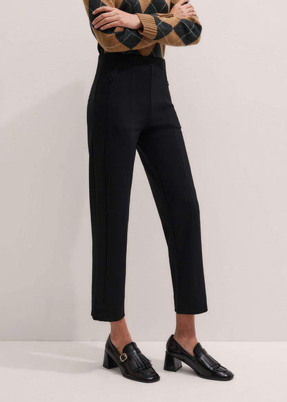 ME+EM Black Travel Tailoring Pull On Slim Crop Pant
