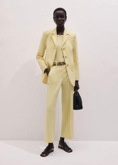 ME+EM Yellow Tailored Straight Crop Pant