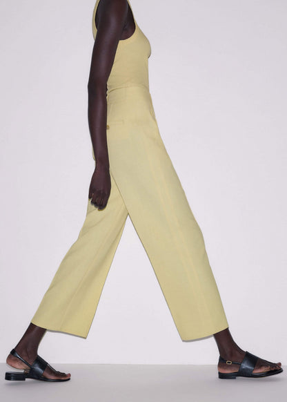 ME+EM Yellow Tailored Straight Crop Pant