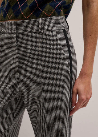 ME+EM Ivory Houndstooth Straight Crop Trouser
