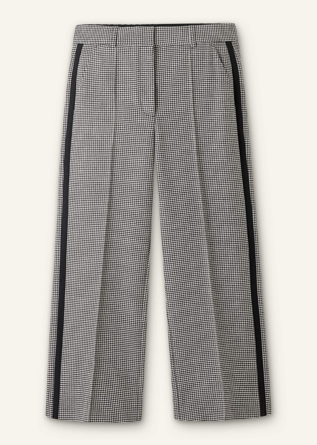 ME+EM Ivory Houndstooth Straight Crop Trouser