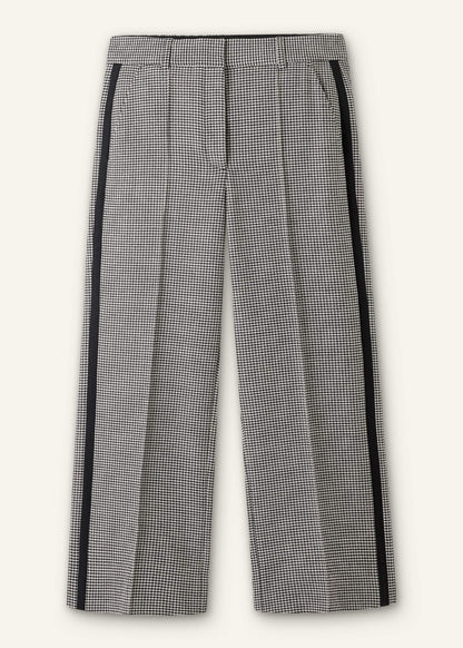 ME+EM Ivory Houndstooth Straight Crop Trouser