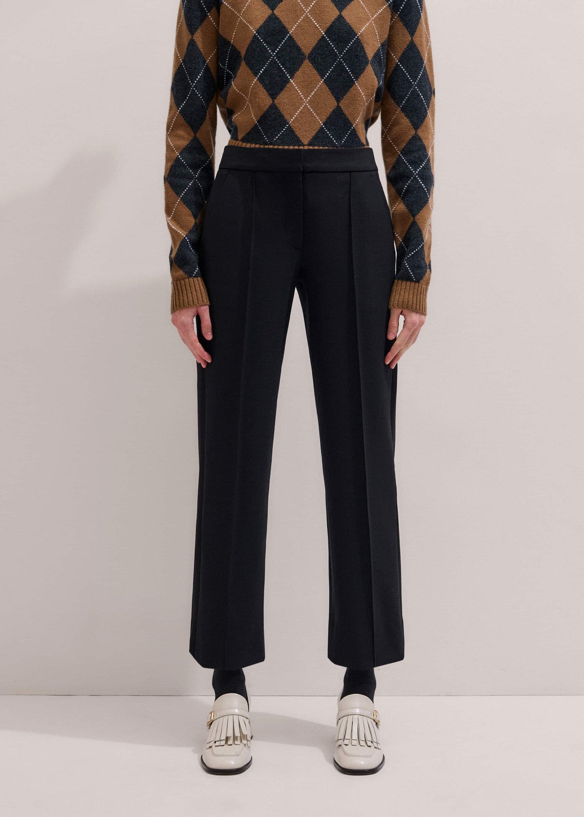 ME+EM Black Slim Crop Tux Pant | Pants