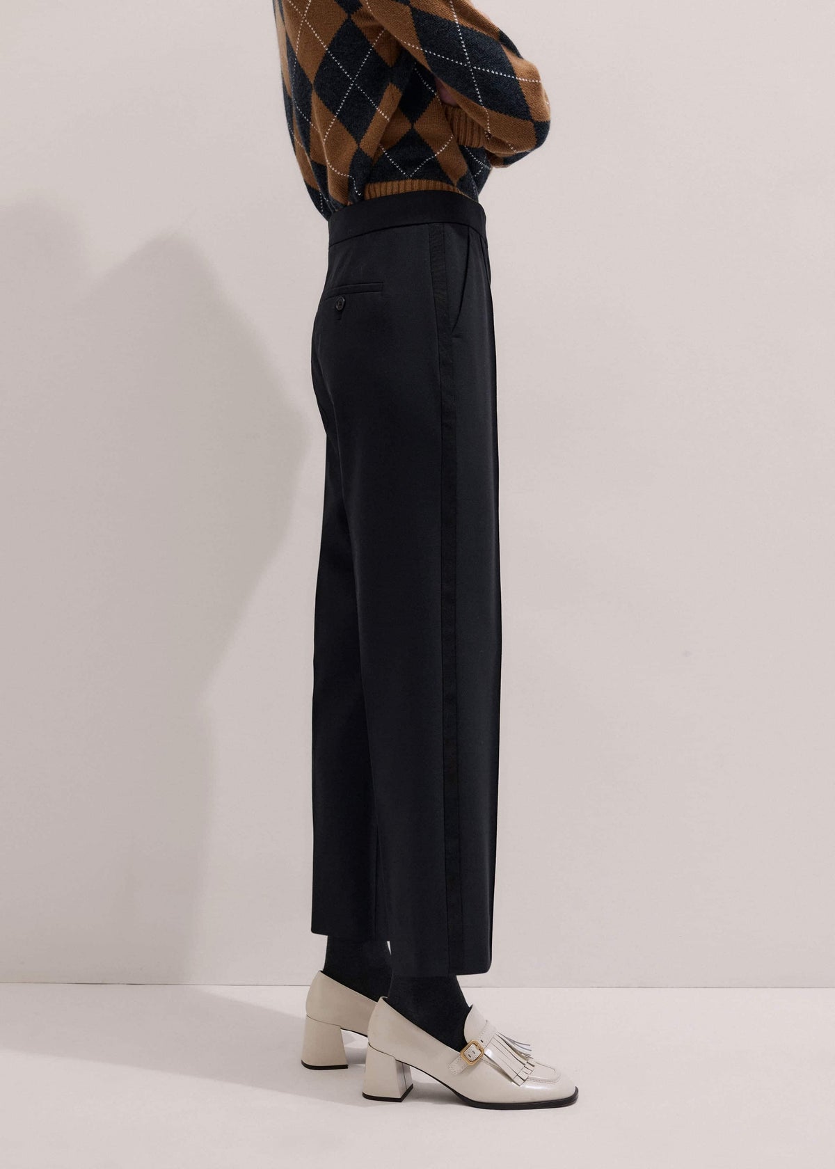 ME+EM Black Slim Crop Tux Pant | Pants