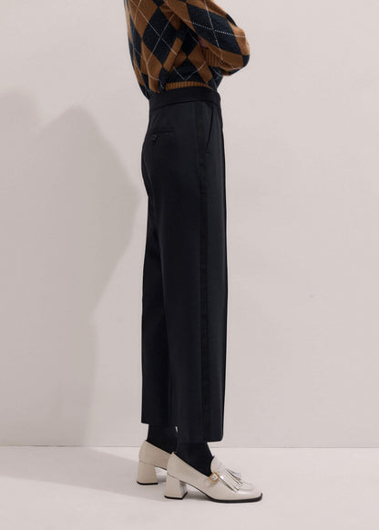 ME+EM Black Slim Crop Tux Pant | Pants