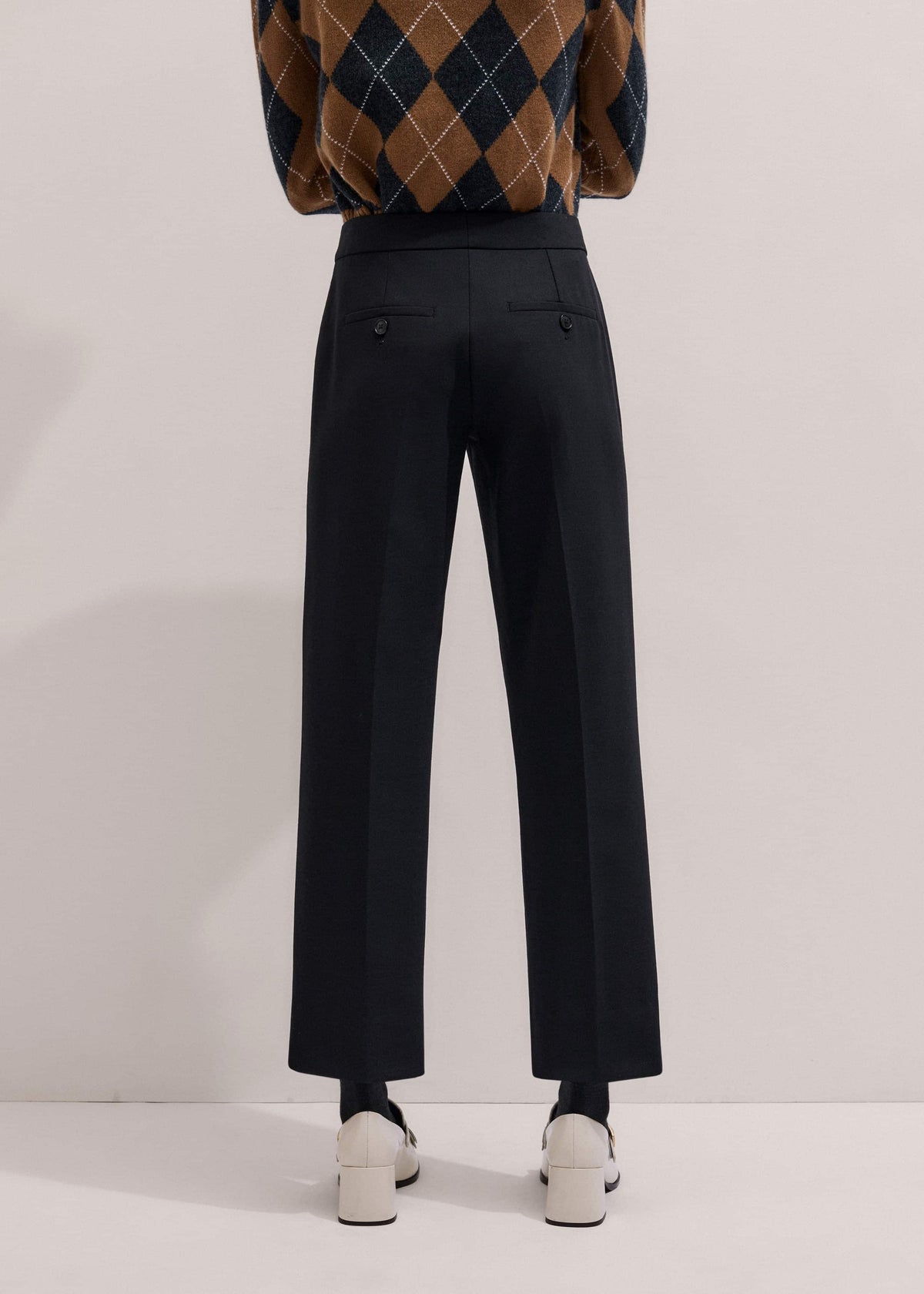 ME+EM Black Slim Crop Tux Pant | Pants