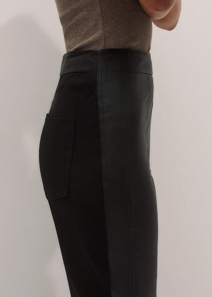 ME+EM Women’s Black High Stretch Leather Mix Legging