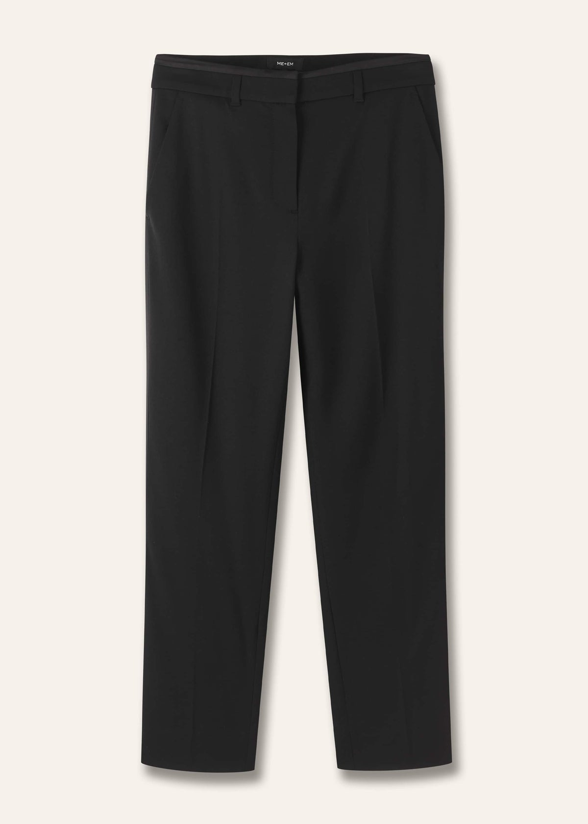 ME+EM Black Slim Crop Forever Tux Pant | Woven Pants