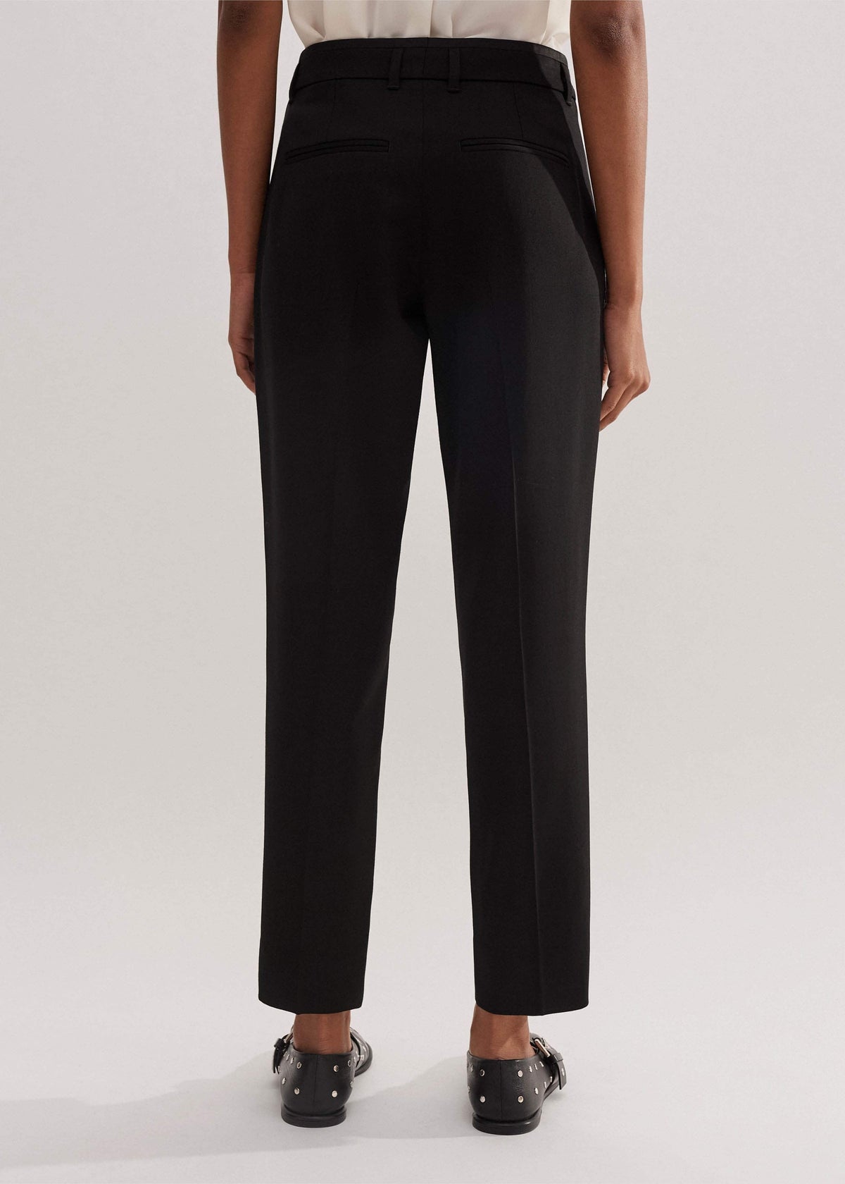 ME+EM Black Slim Crop Forever Tux Pant | Woven Pants