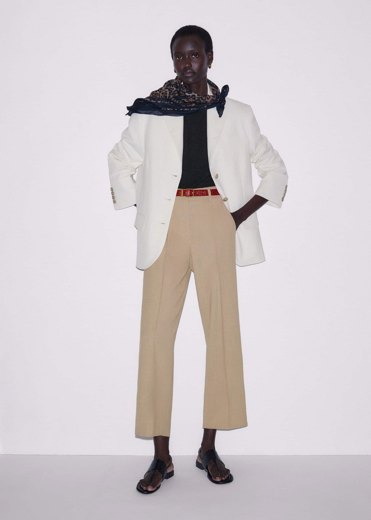 ME+EM Sand Tailored Straight Crop Pant