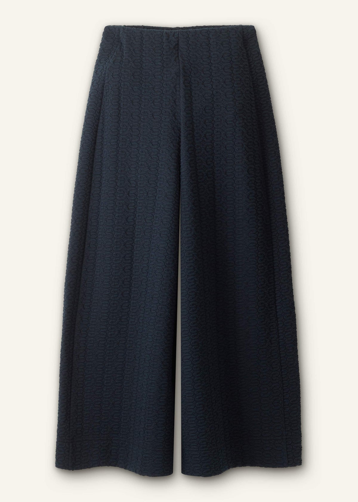 ME+EM Navy Curling Cross Jacquard Cropped Pant