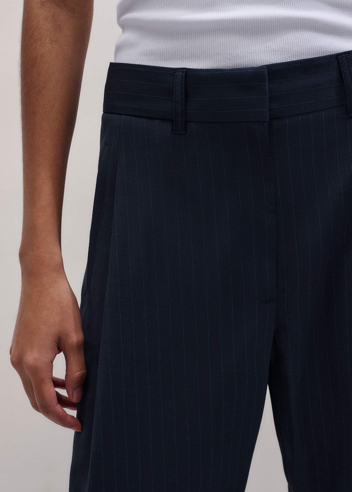 ME+EM Navy Pinstripe Clever Pant