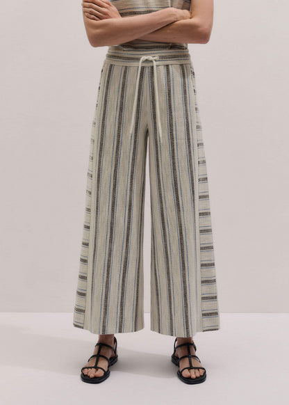 ME+EM Cream Stripe Crop Track Pant