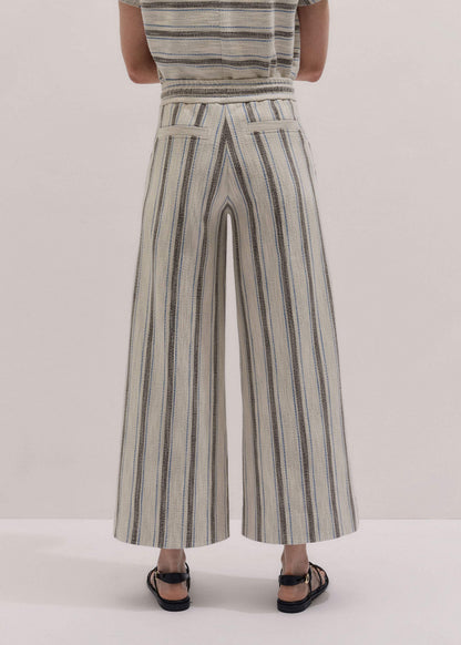 ME+EM Cream Stripe Crop Track Pant