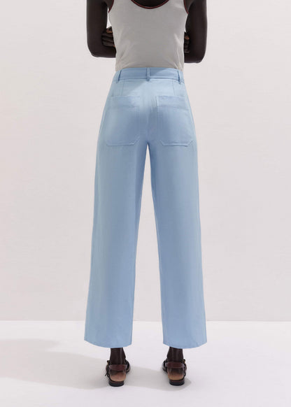 ME+EM Blue Straight Crop Pant