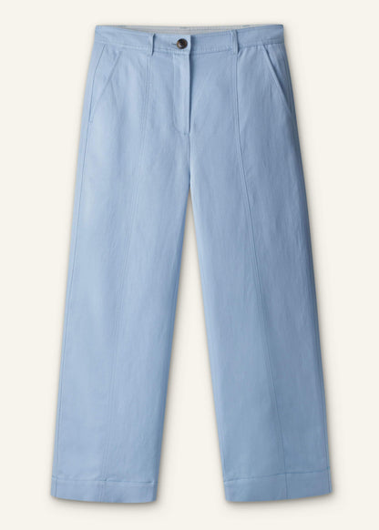 ME+EM Blue Straight Crop Pant