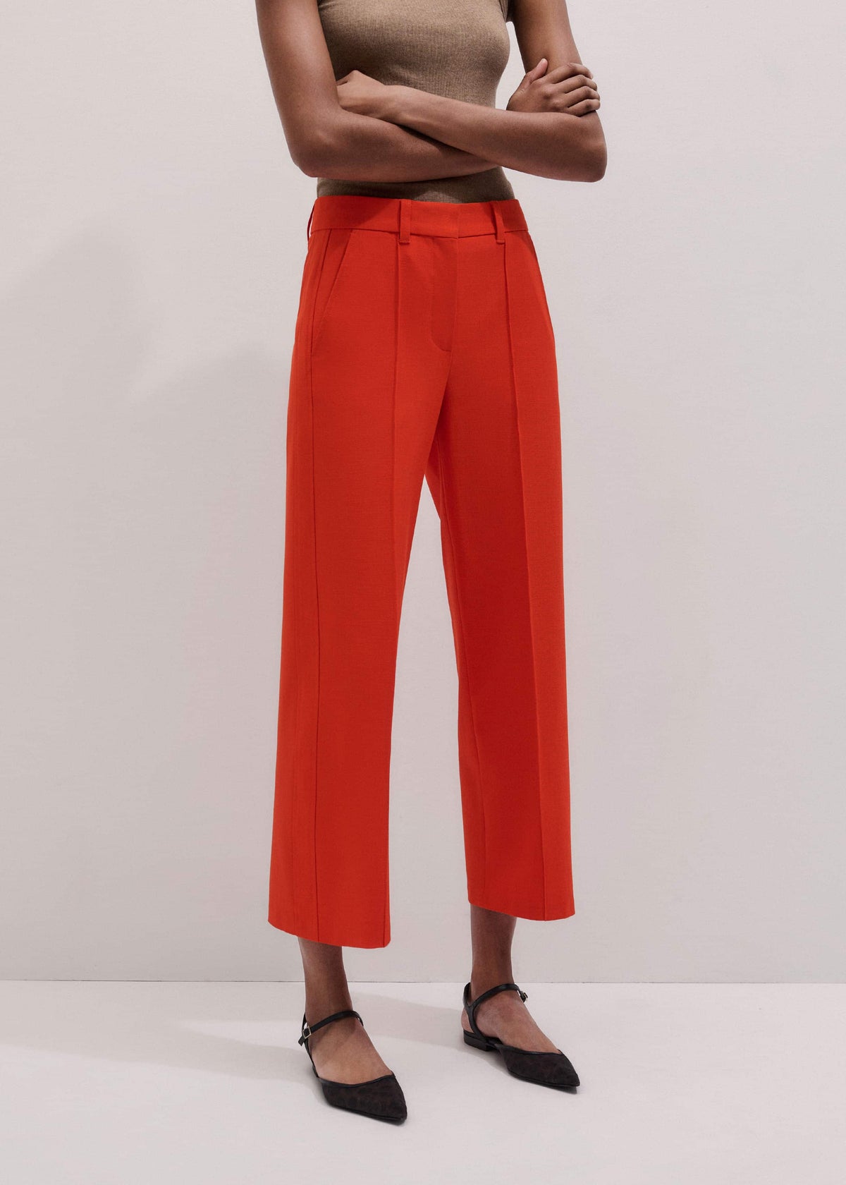 ME+EM Orange Straight Crop Tailored Pant