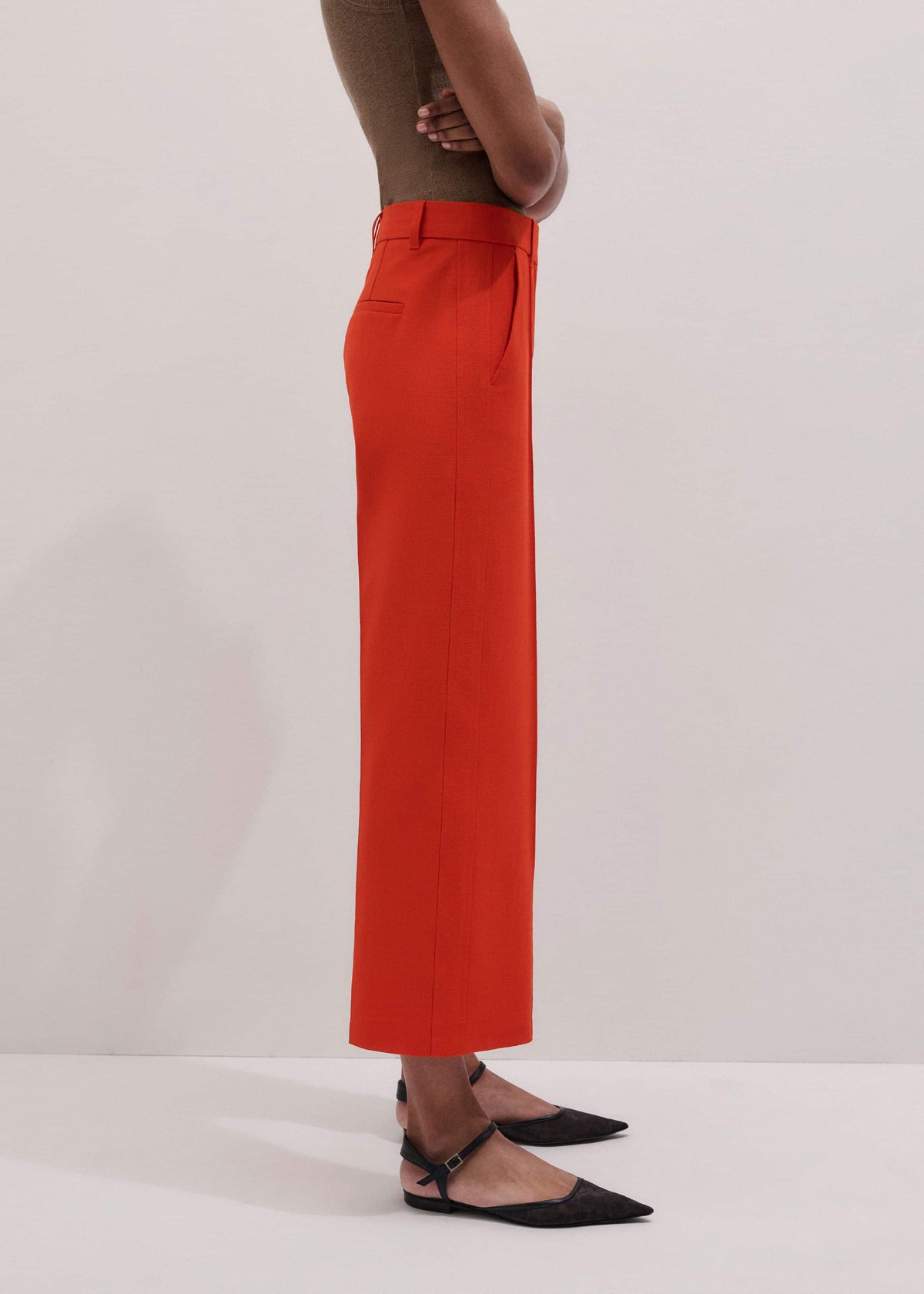 ME+EM Orange Straight Crop Tailored Pant