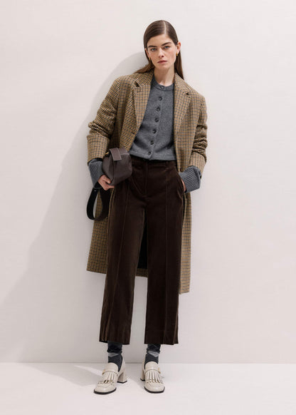 ME+EM Brown Italian Cord Straight Crop Pant