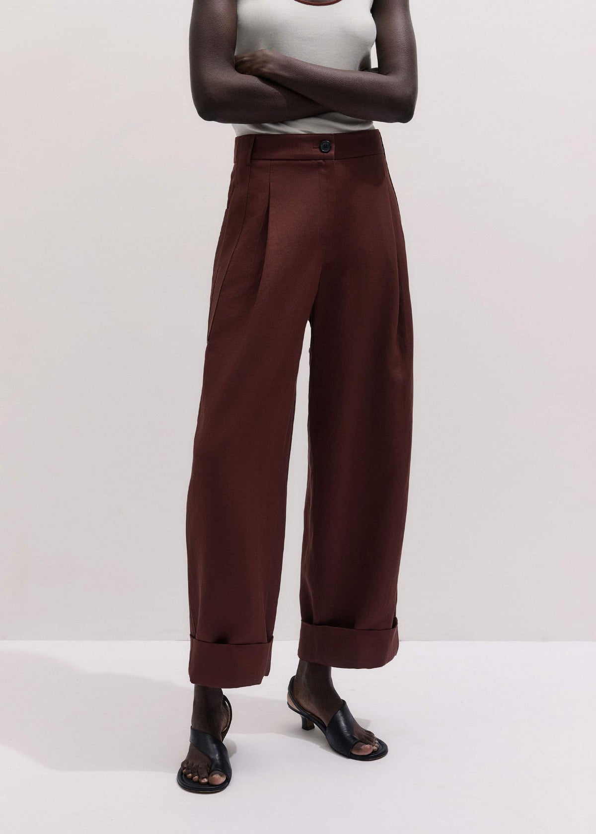 ME+EM Cinnamon Brown Extreme Taper Pant