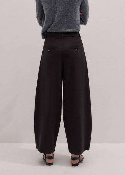 ME+EM Brown Barrel-Leg Pant