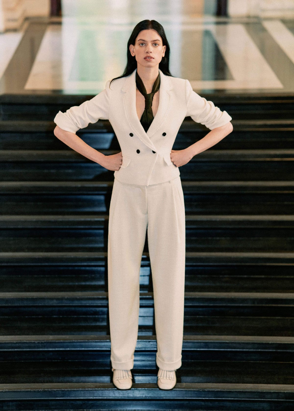 ME+EM Ivory Clever Tapered Pant