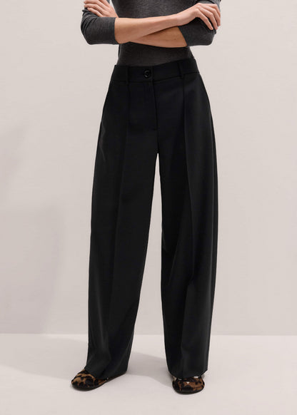 ME+EM Black Pintuck Taper Pant