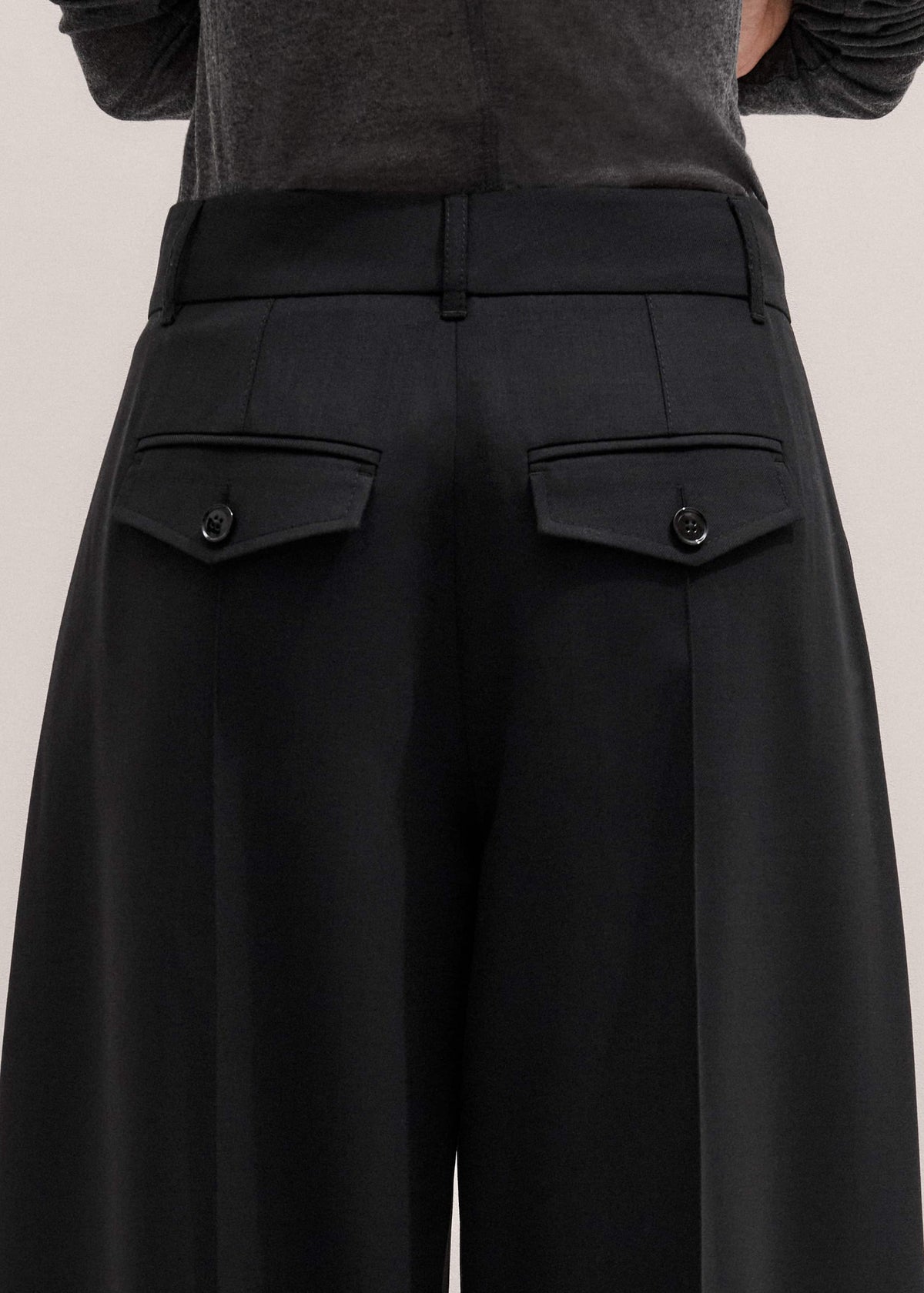 ME+EM Black Pintuck Taper Pant