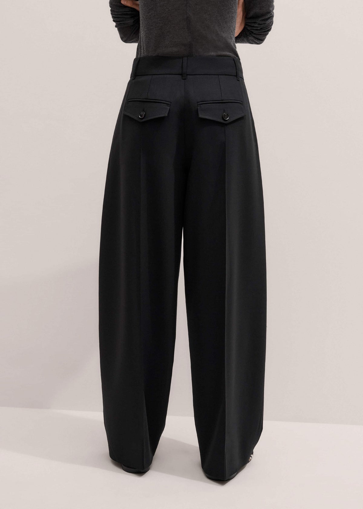 ME+EM Black Pintuck Taper Pant