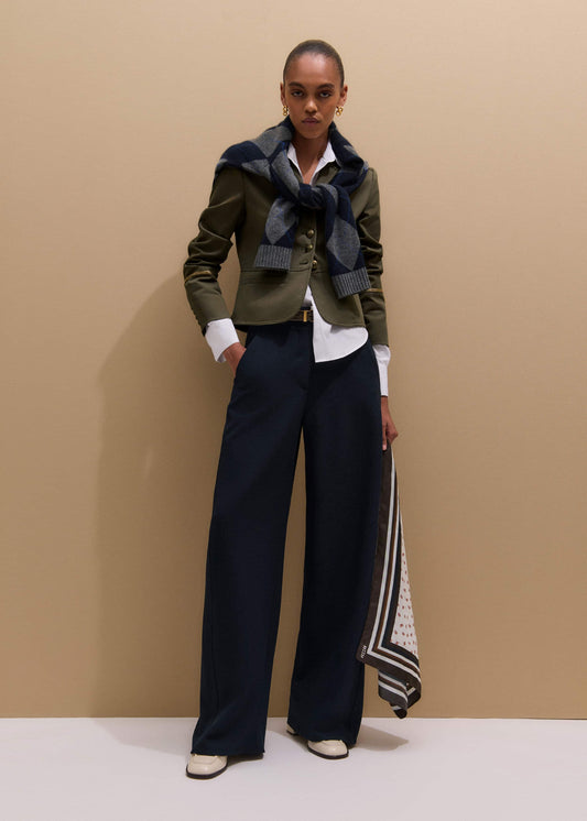 ME+EM Navy Textured Extreme Tapered Pant