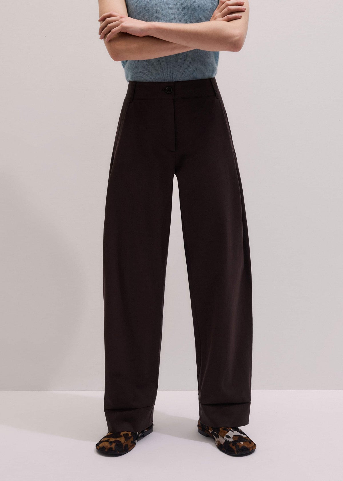 ME+EM Chocolate Brown Clever Tapered Chino