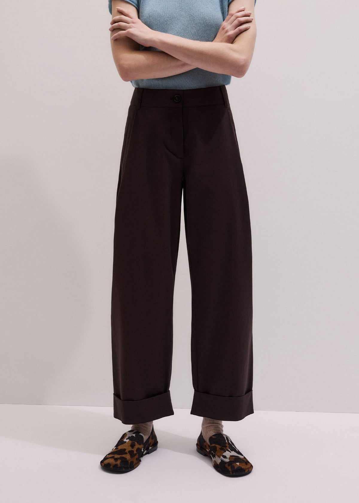 ME+EM Chocolate Brown Clever Tapered Chino