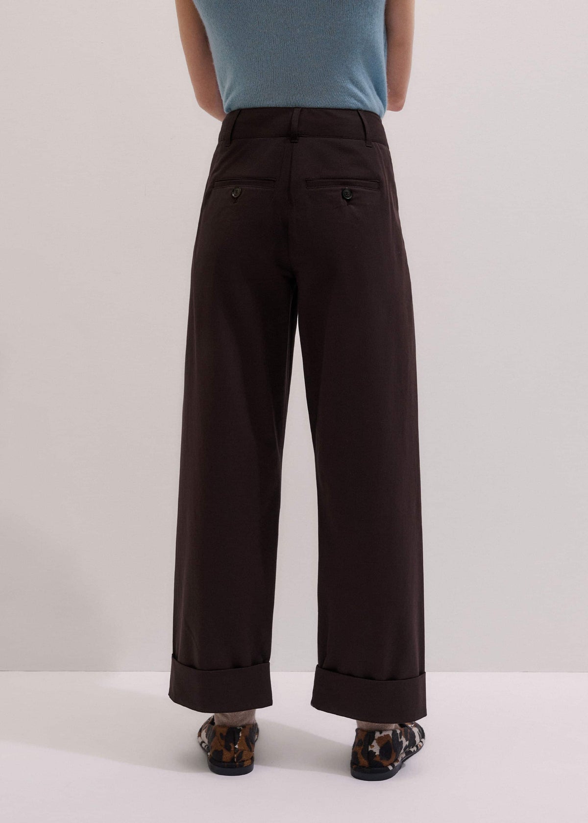 ME+EM Chocolate Brown Clever Tapered Chino