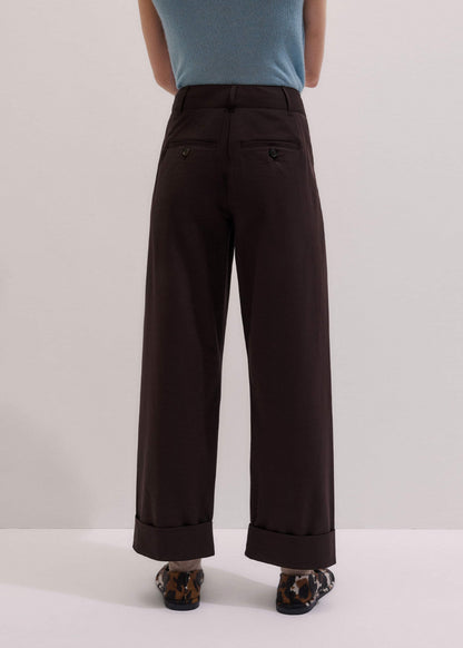 ME+EM Chocolate Brown Clever Tapered Chino