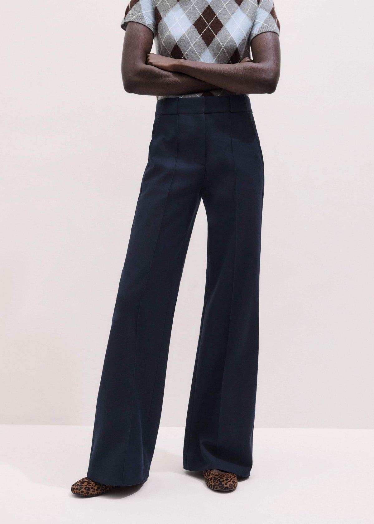 ME+EM Navy Tailored Leg Elongator Pant