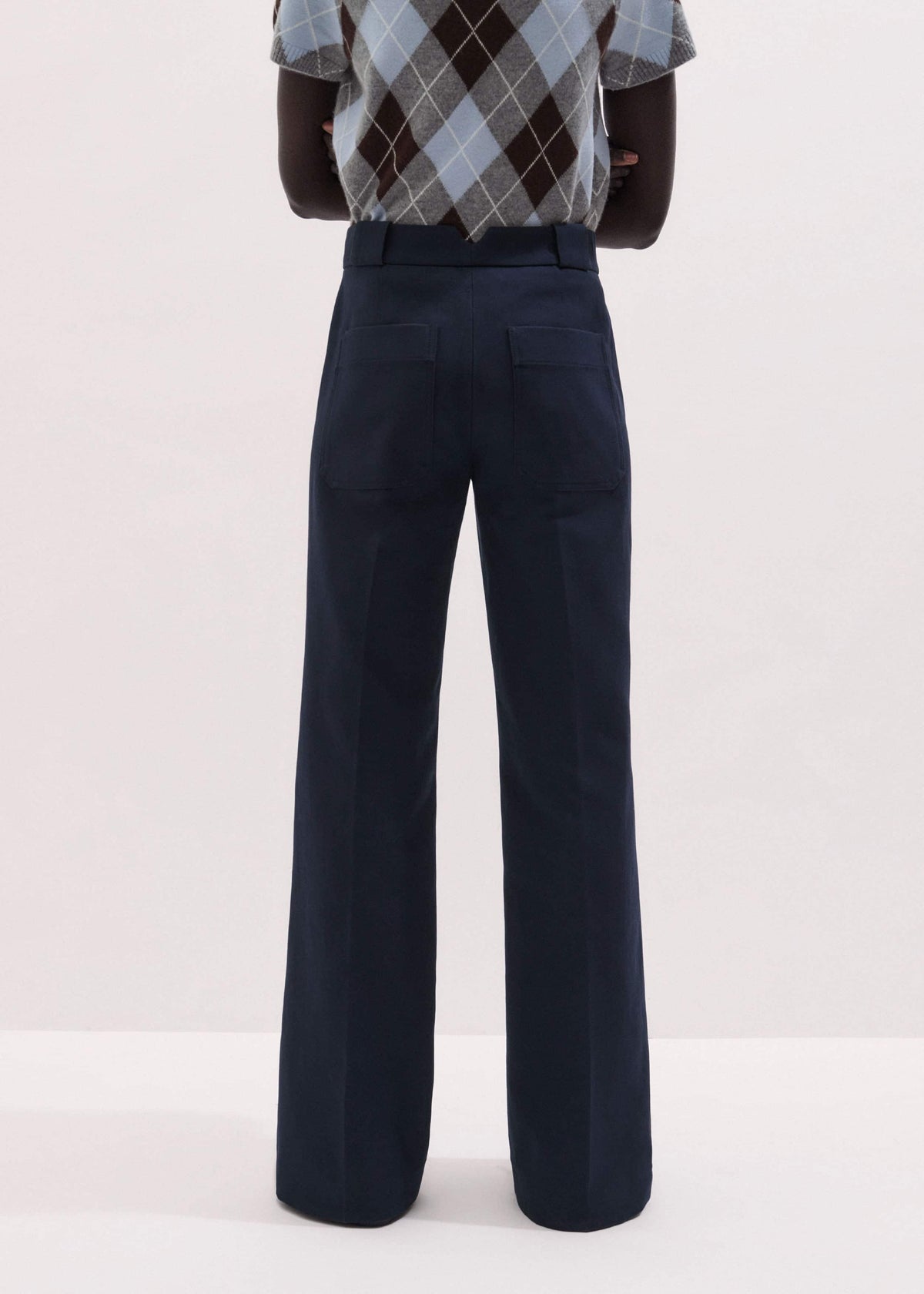 ME+EM Navy Tailored Leg Elongator Pant