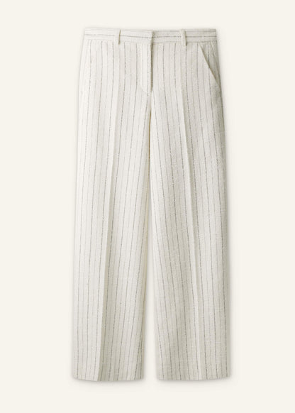 ME+EM Ivory Striped Leg Elongator Pant