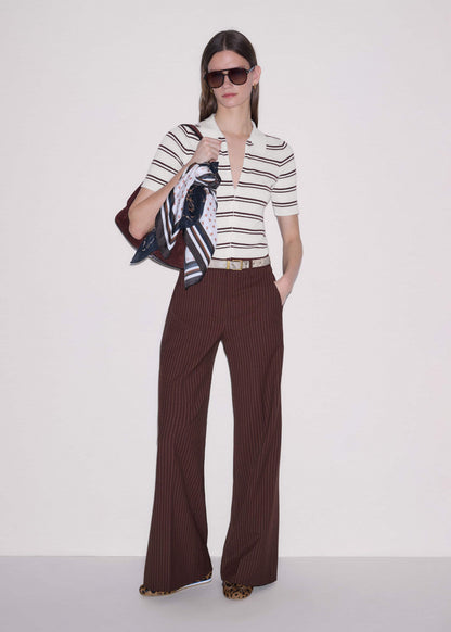 ME+EM Cinnamon Pinstripe Leg Elongator Pant