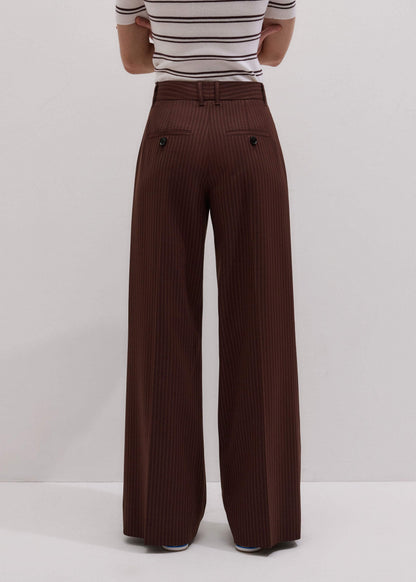 ME+EM Cinnamon Pinstripe Leg Elongator Pant