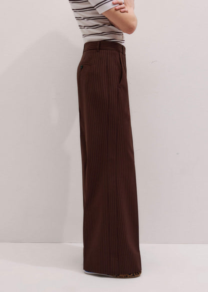 ME+EM Cinnamon Pinstripe Leg Elongator Pant