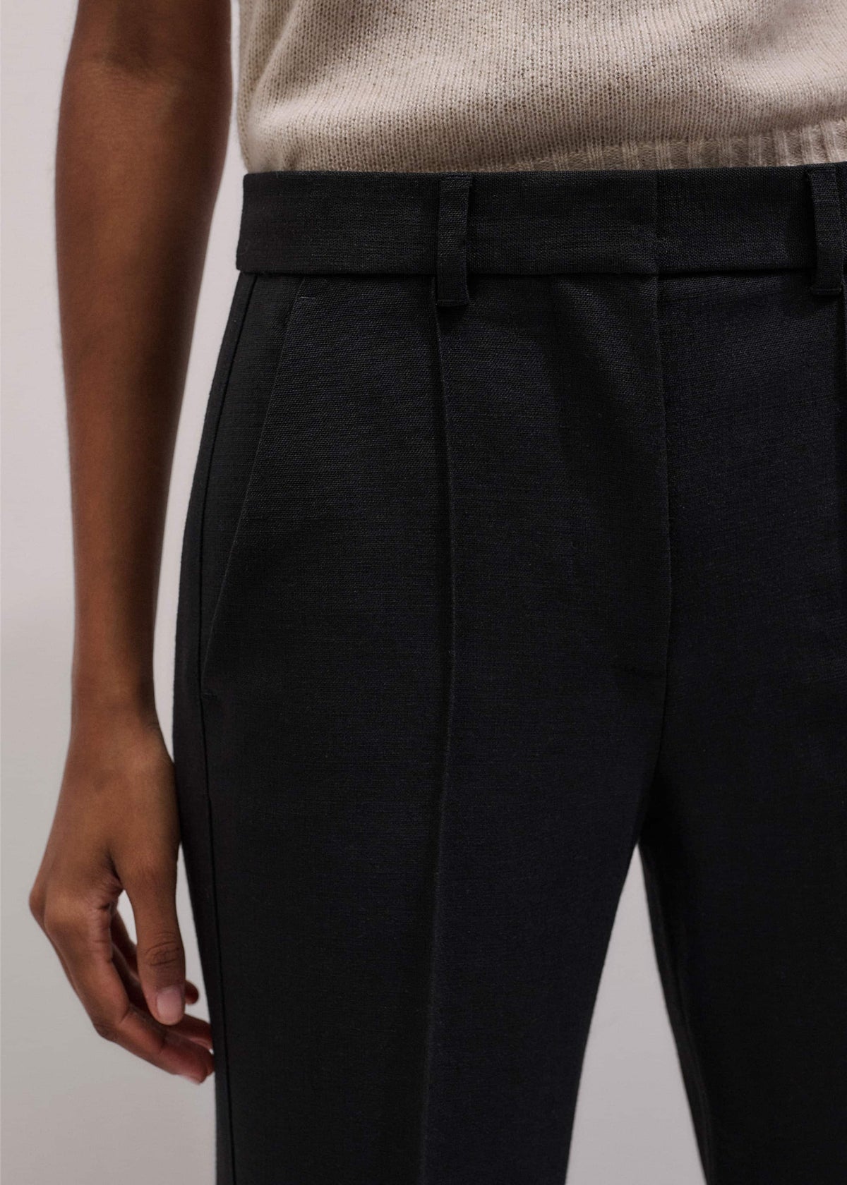 ME+EM Black Tailored Leg Elongator Pant