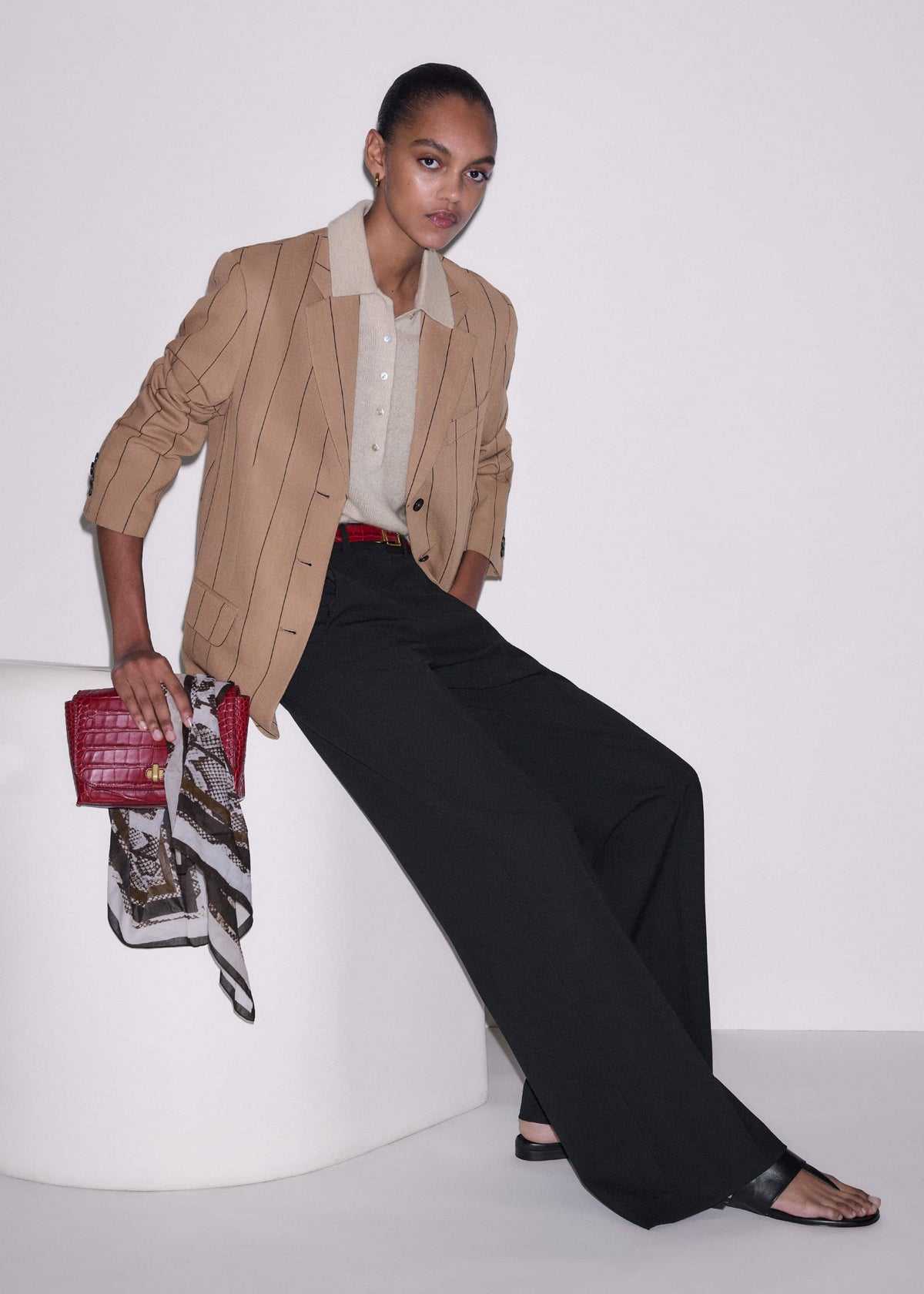 ME+EM Black Tailored Leg Elongator Pant