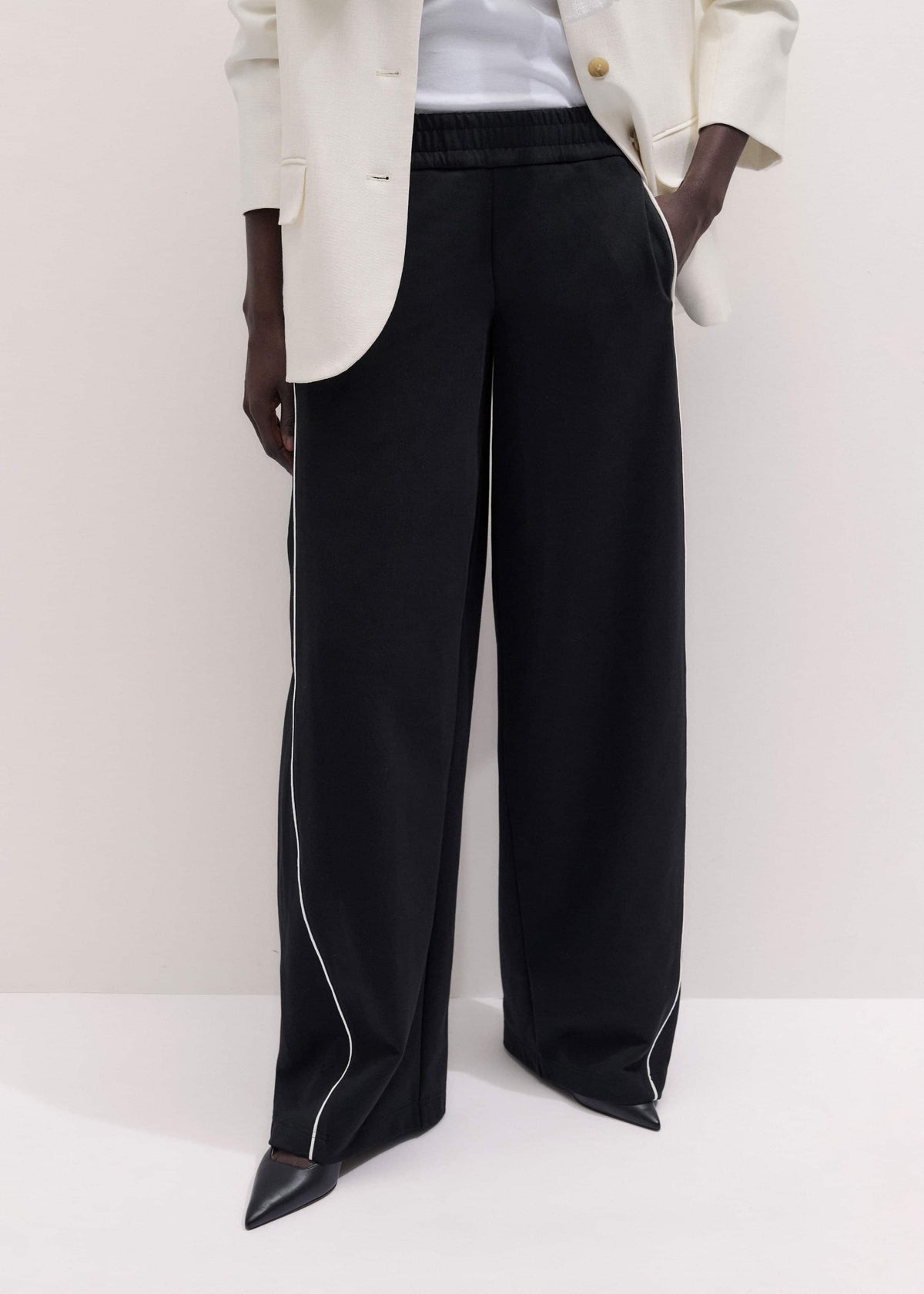 ME+EM Black Wide Barrel Track Pant