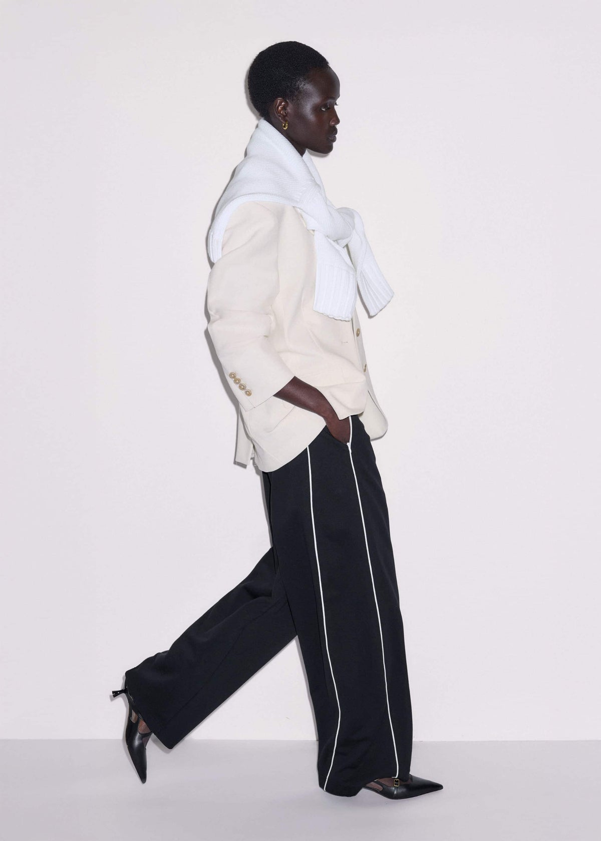 ME+EM Black Wide Barrel Track Pant